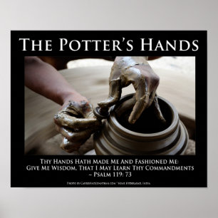 Affiche Les mains du potier. Comment Dieu nous forme