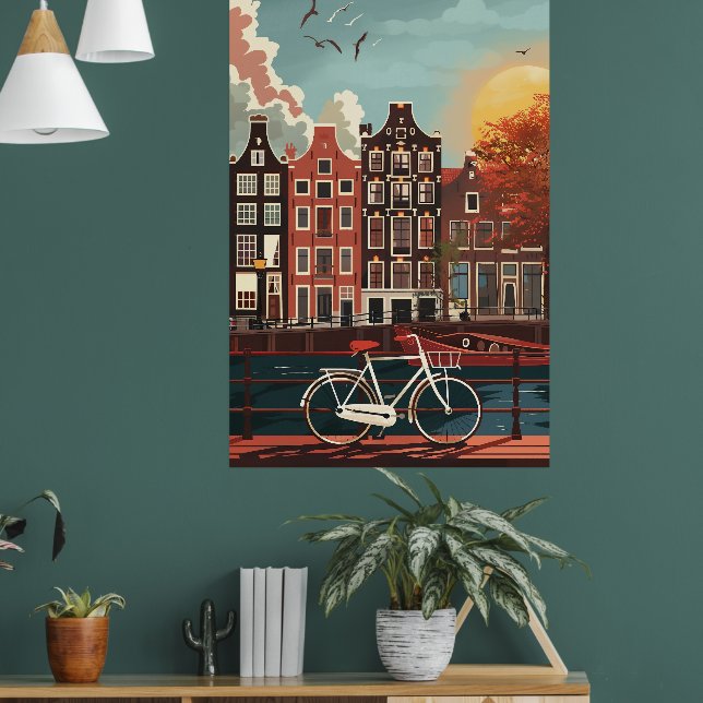 Affiche Les maisons du canal d'Amsterdam (Salon 1)