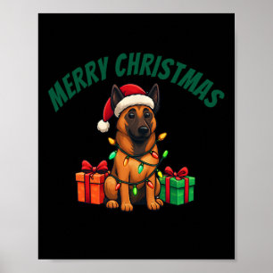 Affiche Les Malinois Belges Habillés Pour Noël