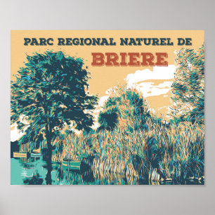 Affiche Les marais du Parc Régional de Briere France
