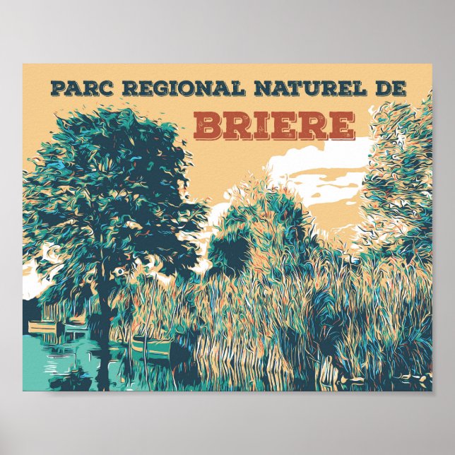 Affiche Les marais du Parc Régional de Briere France (Devant)