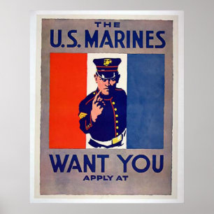 Affiche Les MARINES des USA vous veulent