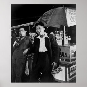 Affiche Les marins chinois mangent de la malbouffe, 1942