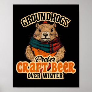 Affiche Les marmottes préfèrent la bière artisanale à l'hi