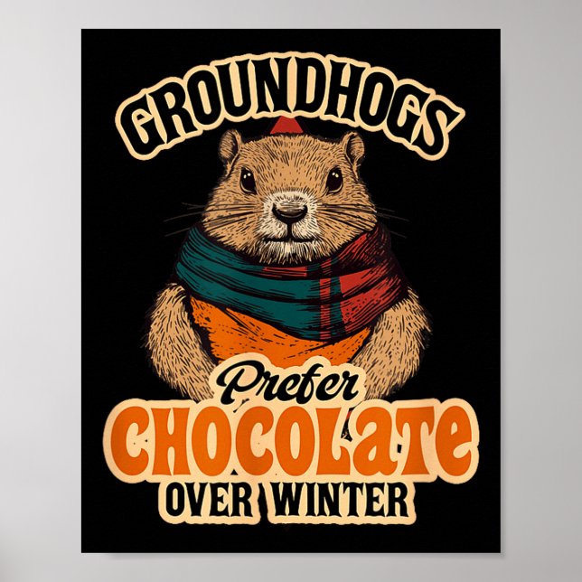 Affiche Les marmottes préfèrent le chocolat à février hive (Devant)