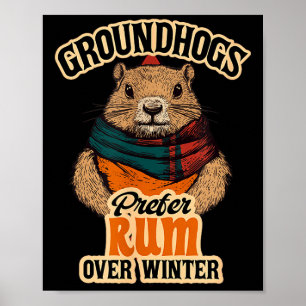 Affiche Les marmottes préfèrent le rhum à l'hiver