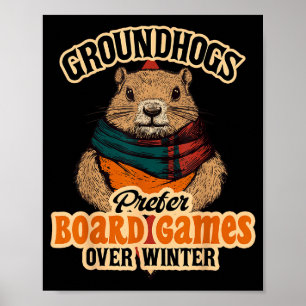 Affiche Les marmottes préfèrent les jeux de société à l'hi