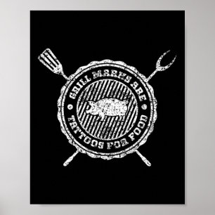 Affiche Les Marques de Gril Sont des Tatouages Pour la Nou