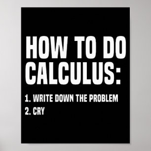 Affiche Les maths drôles Comment faire du calcul Algèbre d