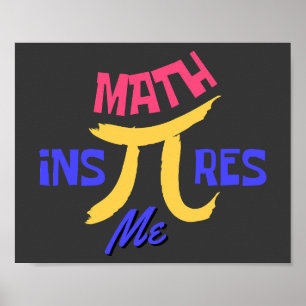 Affiche Les Maths m'inspirent Joyeux Jour National Du Pi