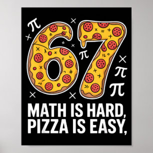 Affiche Les maths sont difficiles, la pizza est facile, jo