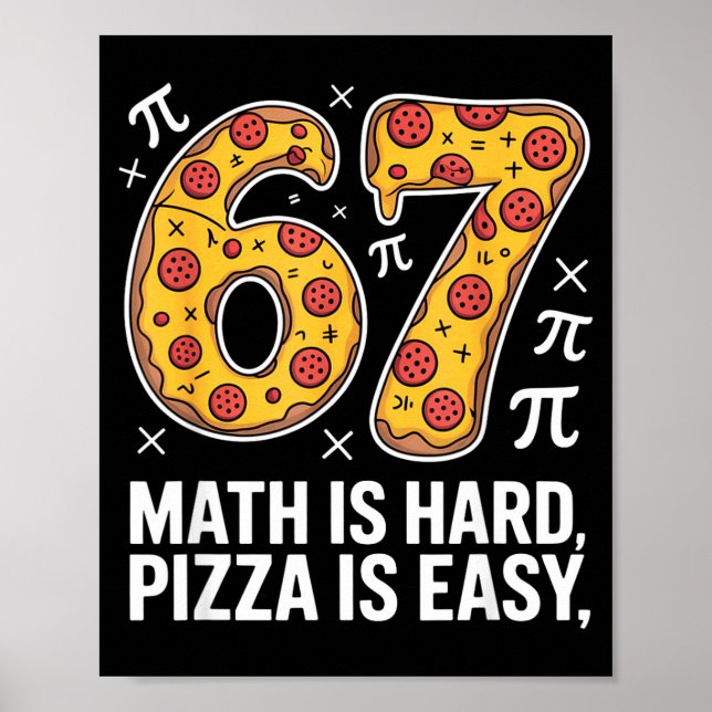 Affiche Les maths sont difficiles, la pizza est facile, jo (Devant)