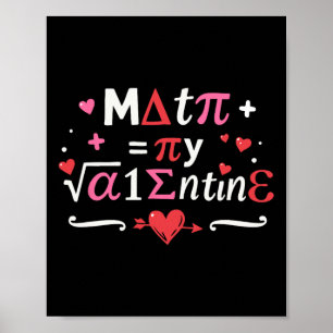 Affiche Les maths sont mon Valentin symboles pour la Saint