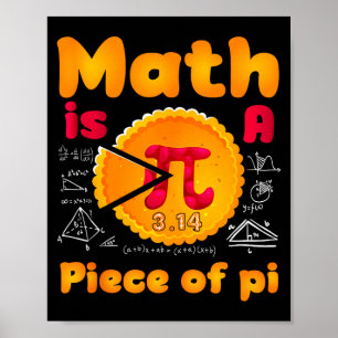 Affiche Les Maths Sont Un Morceau De Tarte Bonne Fête Pi M