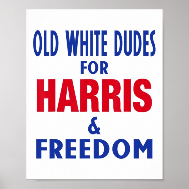 Affiche Les Mecs Blancs Pour Harris Et Liberté Votent Prés (Devant)