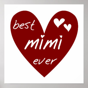 Affiche Les meilleurs jamais T-shirts Mimi et les cadeaux 
