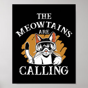 Affiche Les Meowows Appelent Chats Skier Femmes Snowboa