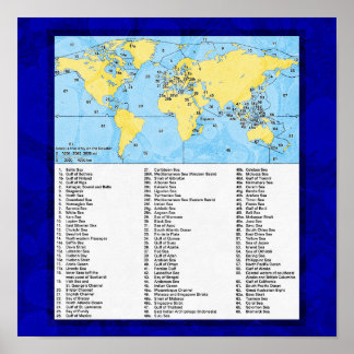 Affiche Les mers de l'atlas mondial