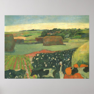 Affiche Les meules en Bretagne par Paul Gauguin, Art ancie