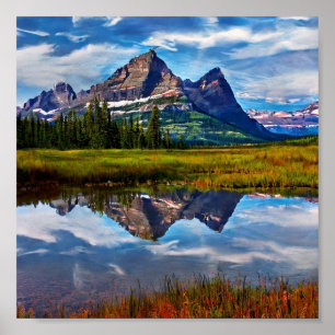 Affiche Les montagnes du parc national des Glaciers
