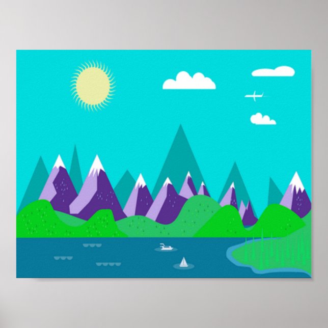 Affiche Les montagnes du sommet de la glace (Devant)