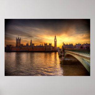 Affiche Les monuments   Big Ben & Chambres du Parlement