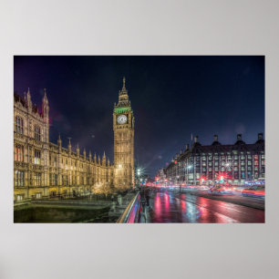 Affiche Les monuments   Big Ben la nuit