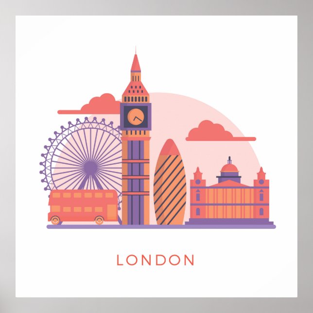 Affiche Les monuments de Londres (Devant)