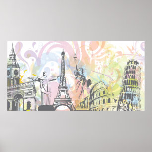 Affiche Les monuments du monde