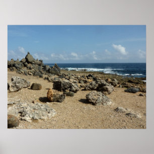 Affiche Les monuments rocheux sur la côte d'Aruba