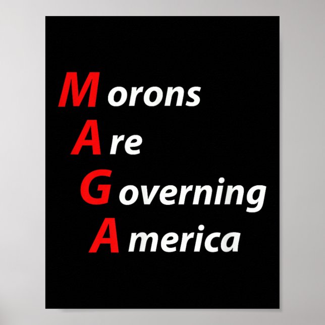 Affiche Les Morons dirigent l'Amérique contre Trump (Devant)
