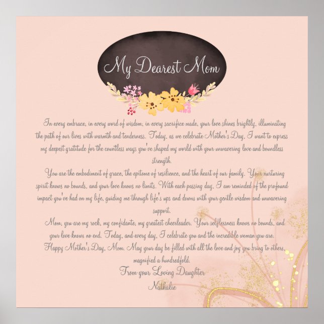 Affiche Les mots d'amour de maman à maman (Devant)