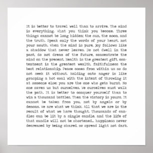 Affiche Les mots de la sagesse bouddha