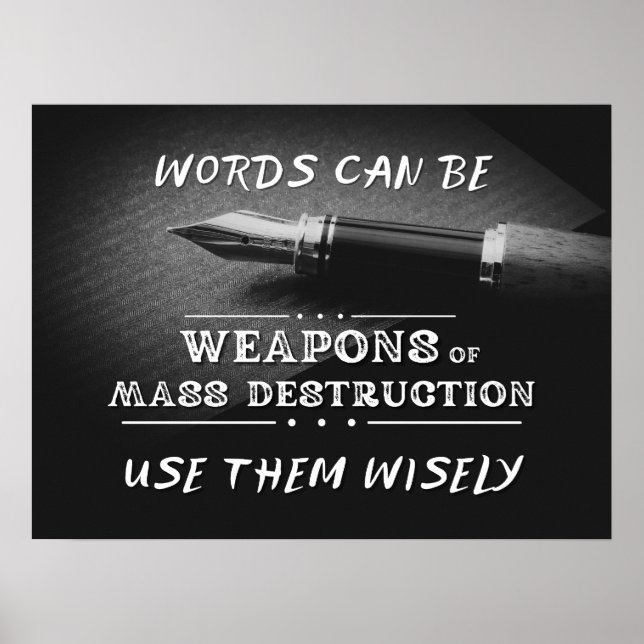 Affiche Les mots peuvent être des armes de destruction mas (Devant)