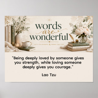Affiche Les mots sont merveilleux Lao Tzu