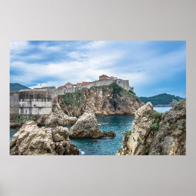 Affiche Les murs de Dubrovnik vue mer (Devant)