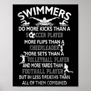 Affiche Les nageurs font plus de battements de jambes qu'u