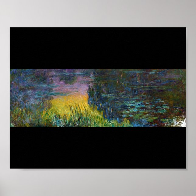 Affiche Les Nappes D'Eau - Coucher Le Soleil, Claude Monet (Devant)