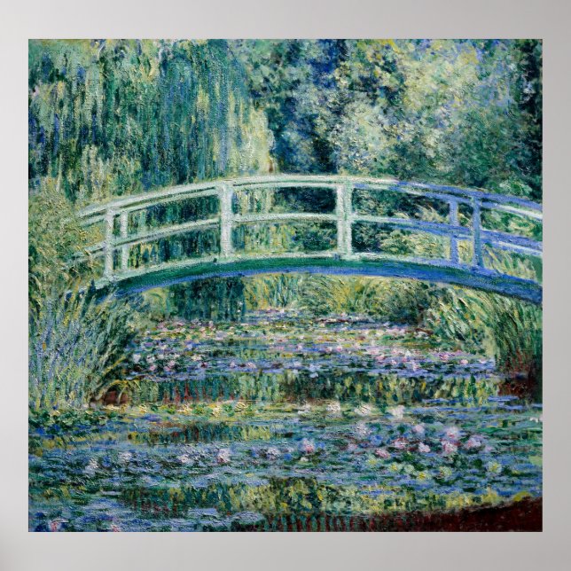 Affiche Les nappes d'eau de Monet et le pont japonais (Devant)