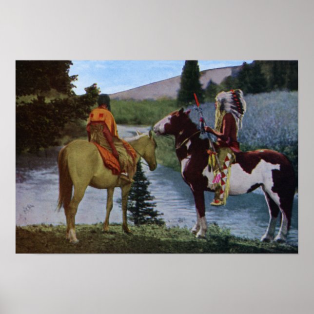 Affiche Les Noirs amérindiens à cheval (Devant)