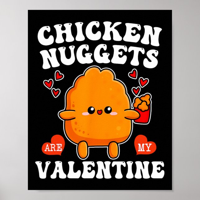 Affiche Les nuggets de poulet sont mon Valentin Nourriture (Devant)
