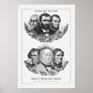 Affiche Les Oiseaux D'Une Plume Se Regroupent - 1872