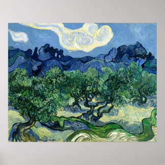 Affiche Les oliviers de Van Gogh avec l'affiche des Alpill