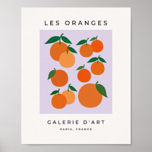Affiche Les Oranges 02 Purple Retro Fruit Lilac