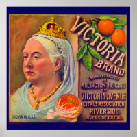 Les oranges de la marque Victoria étiquette dans l