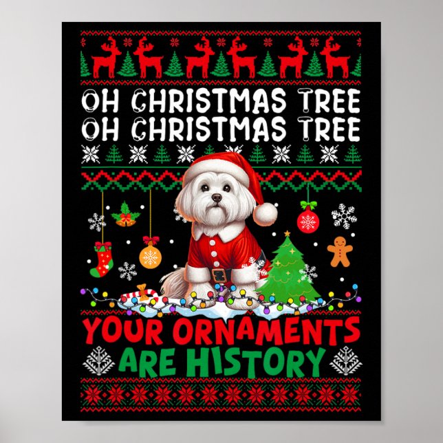 Affiche Les ornements d'arbre de Noël sont histoire Sweate (Devant)