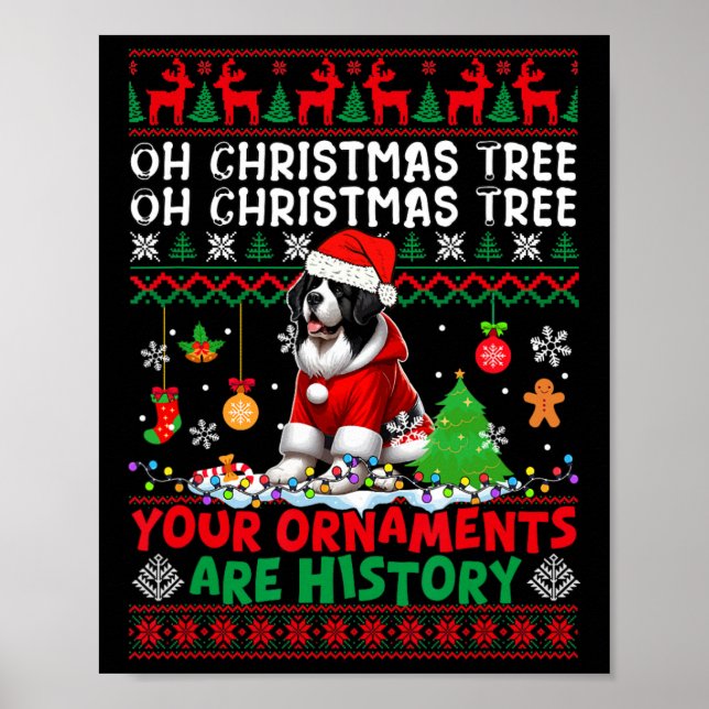 Affiche Les ornements d'arbre de Noël sont histoire Sweate (Devant)