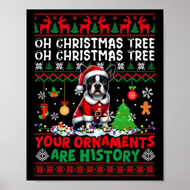 Affiche Les ornements d'arbre de Noël sont histoire Sweate (Devant)