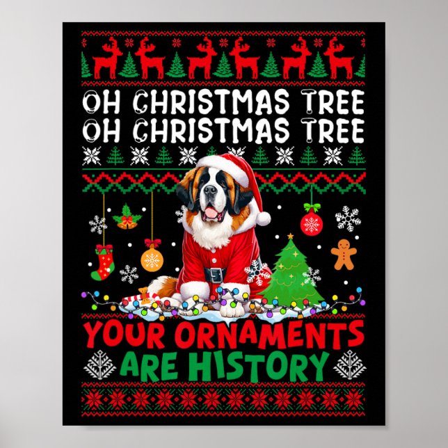 Affiche Les Ornements D'Arbre De Noël Sont Histoire Sweate (Devant)