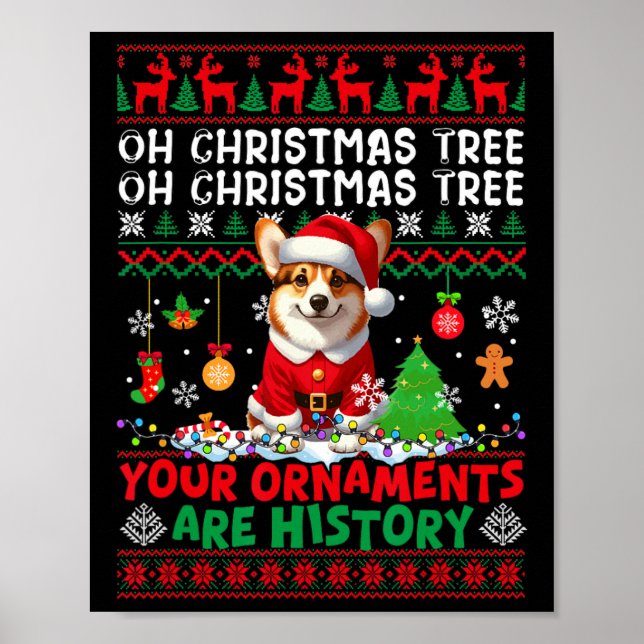 Affiche Les ornements d'arbre de Noël sont histoire Sweate (Devant)